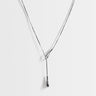 Topshop Lucas waterproof teardrop lariat necklace in stainless silver