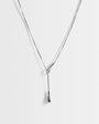 Topshop Lucas waterproof teardrop lariat necklace in stainless silver