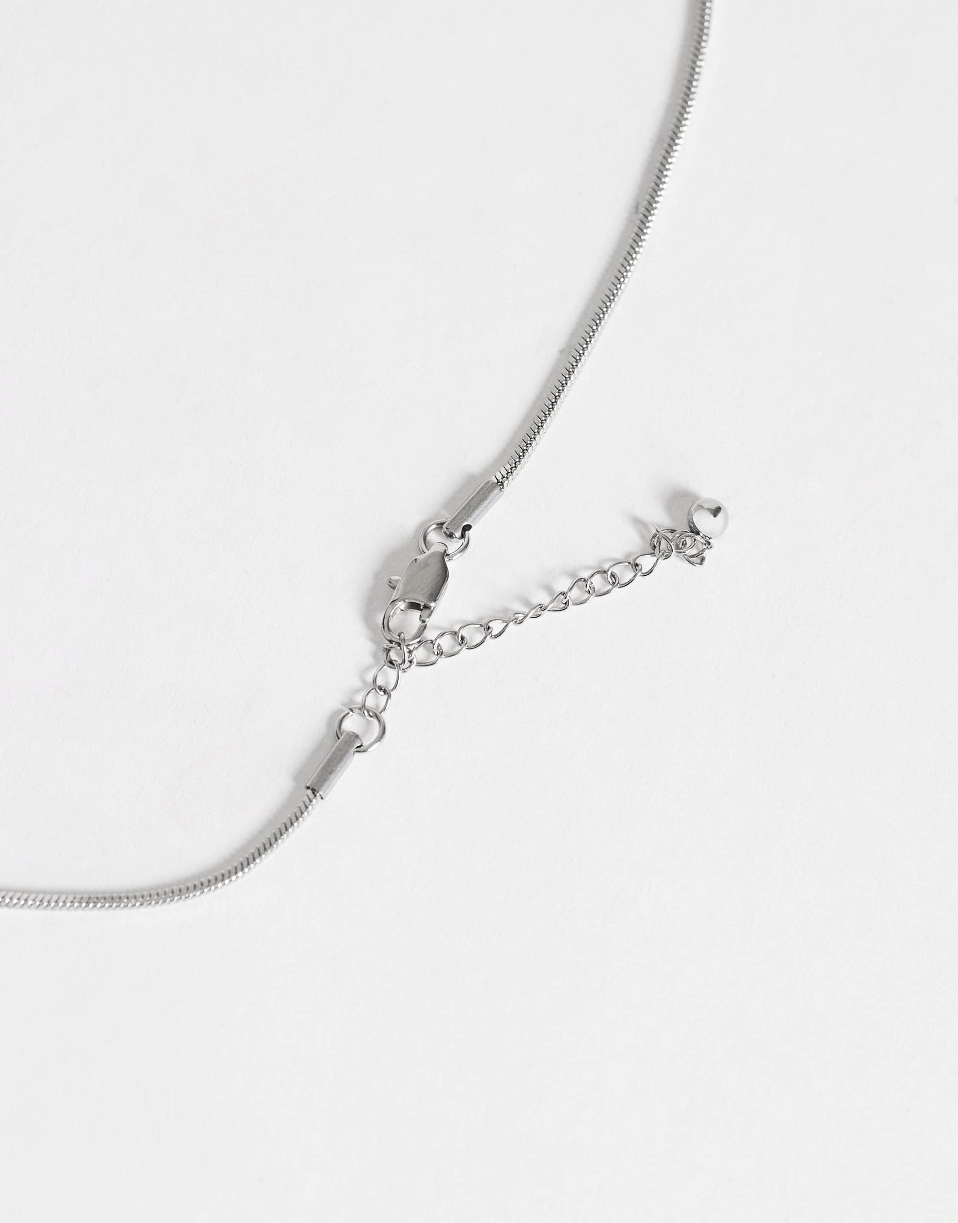 Topshop Lucas waterproof teardrop lariat necklace in stainless silver