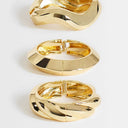 Topshop Fabio 3 pack bangles in gold