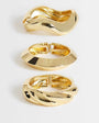 Topshop Fabio 3 pack bangles in gold