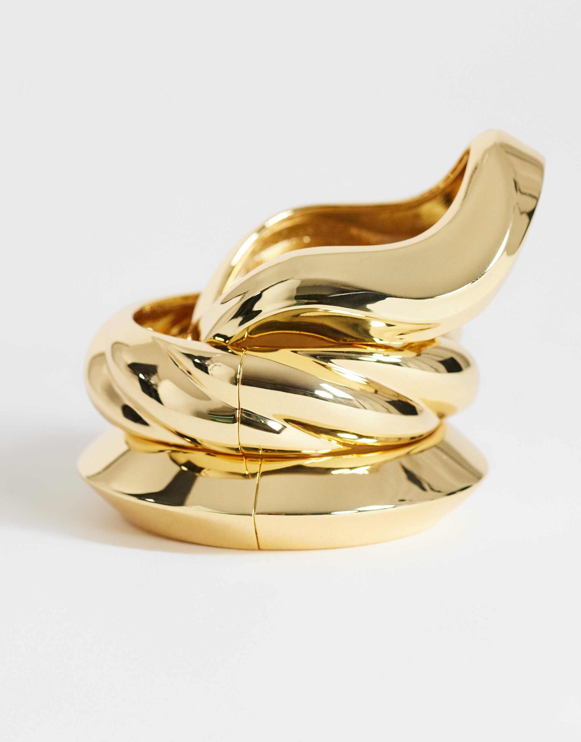 Topshop Fabio 3 pack bangles in gold