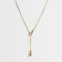 Topshop Lucas waterproof teardrop lariat necklace in stainless gold