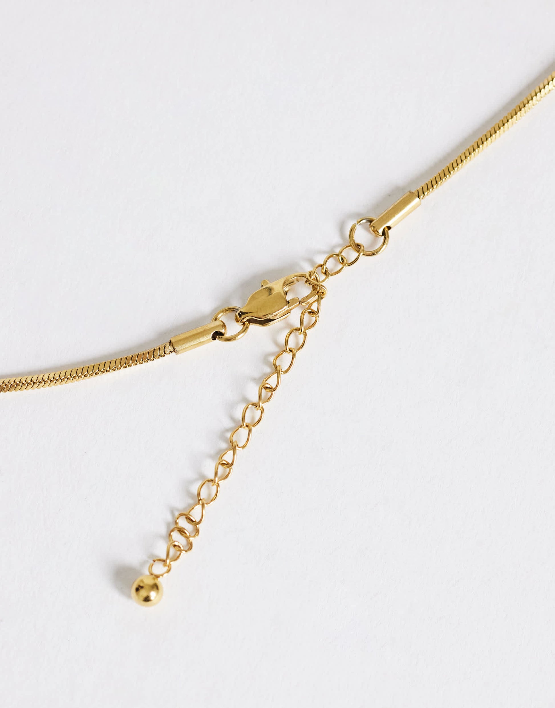 Topshop Lucas waterproof teardrop lariat necklace in stainless gold