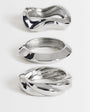 Topshop Fabio 3 pack bangles in silver