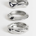 Topshop Fabio 3 pack bangles in silver