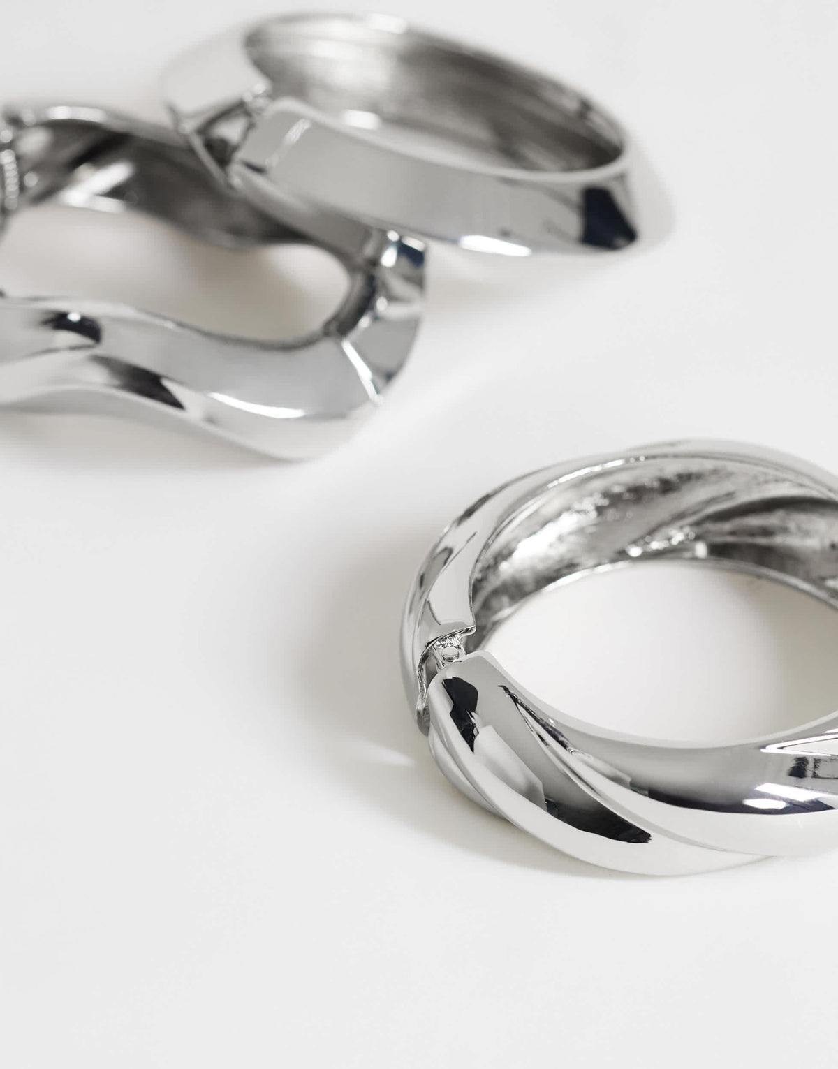 Topshop Fabio 3 pack bangles in silver