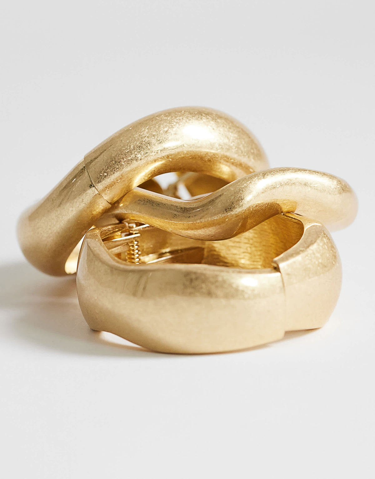 Topshop Flora 3 pack bangles in gold tone