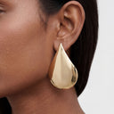 Topshop Cher statement teardrop stud earrings in gold tone