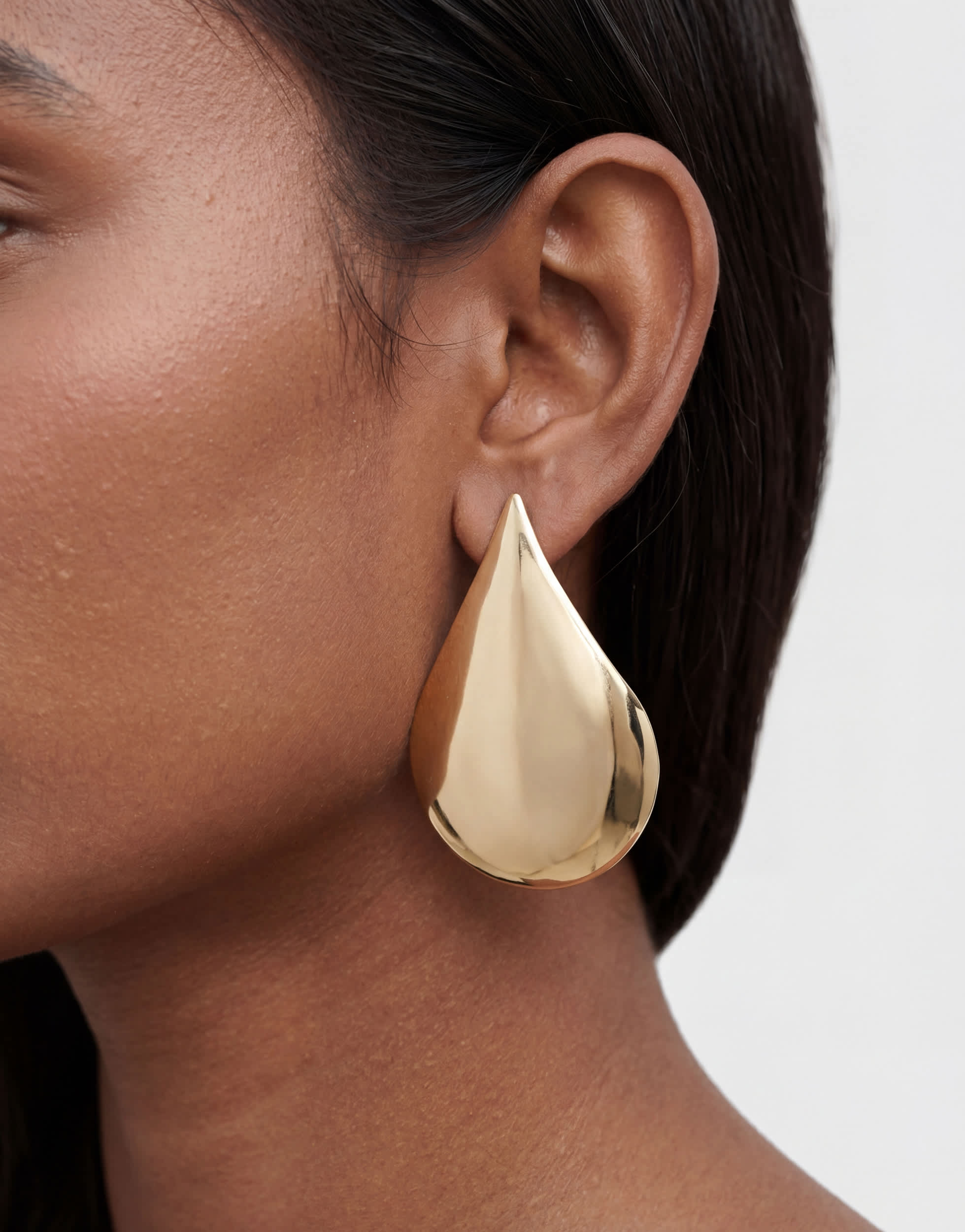Topshop Cher statement teardrop stud earrings in gold tone