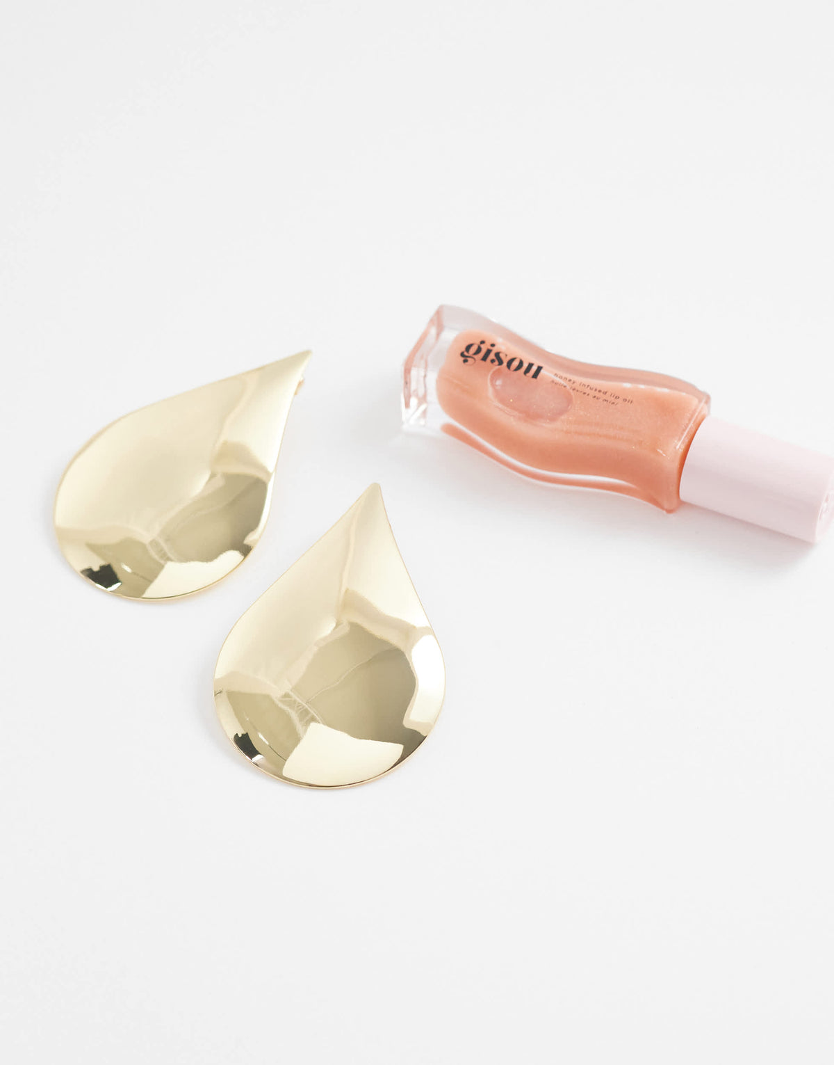 Topshop Cher statement teardrop stud earrings in gold tone