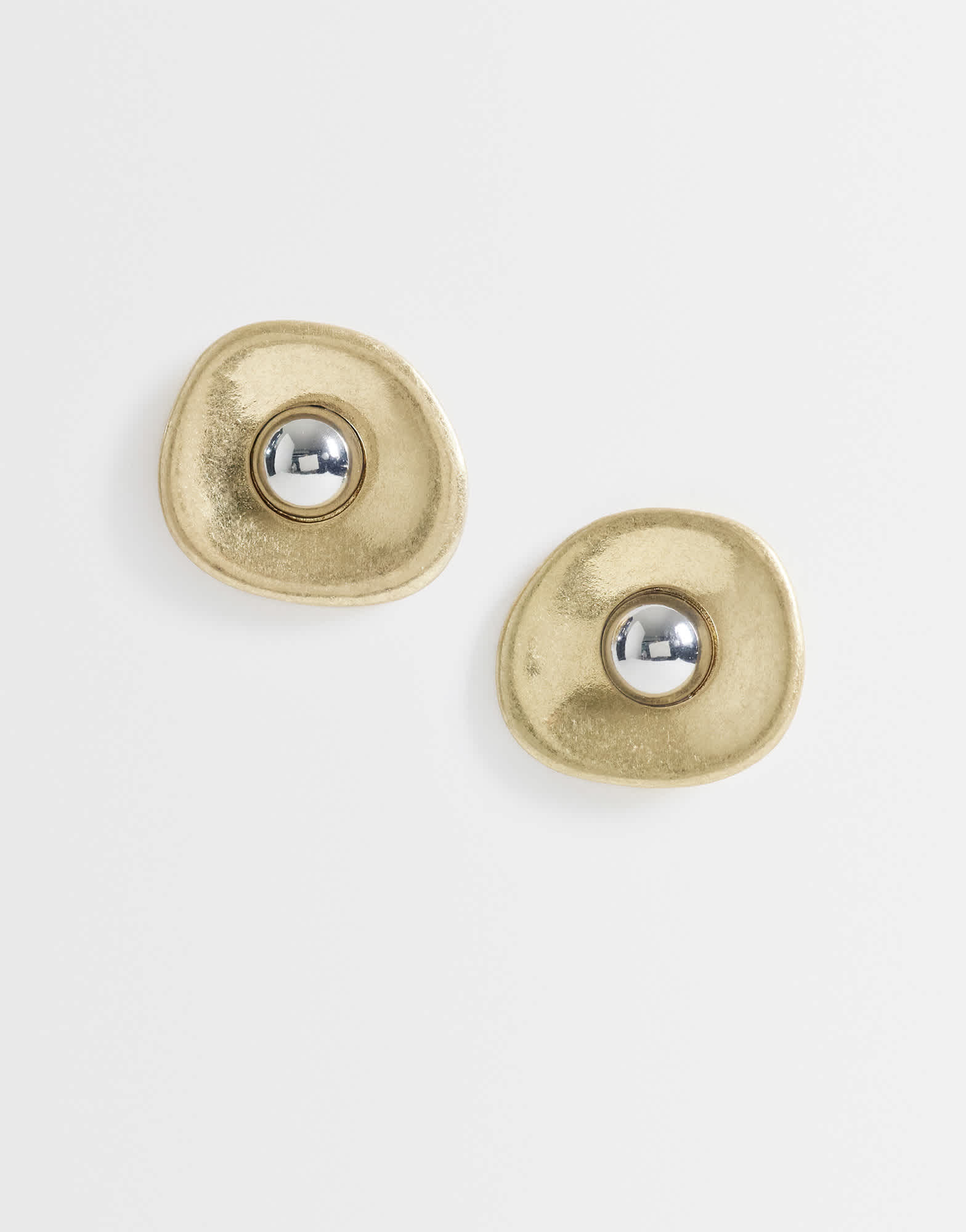 Topshop Cece statement round stud earrings in gold tone