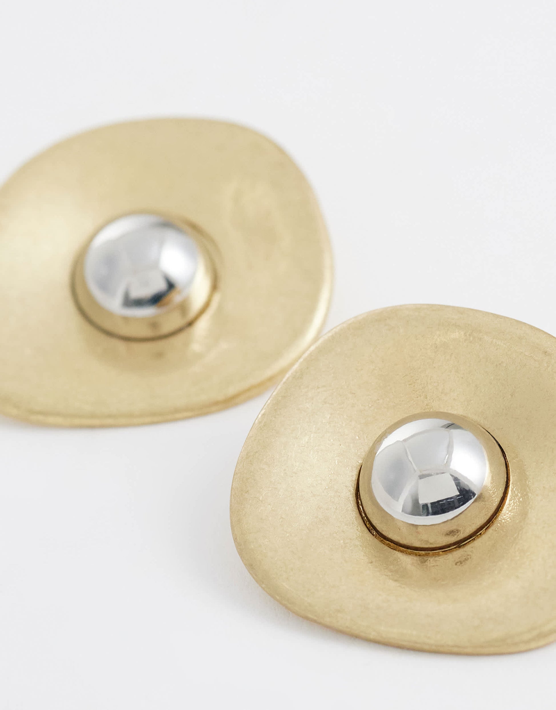 Topshop Cece statement round stud earrings in gold tone