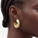 Topshop Cassie chunky hoop earrings in gold tone