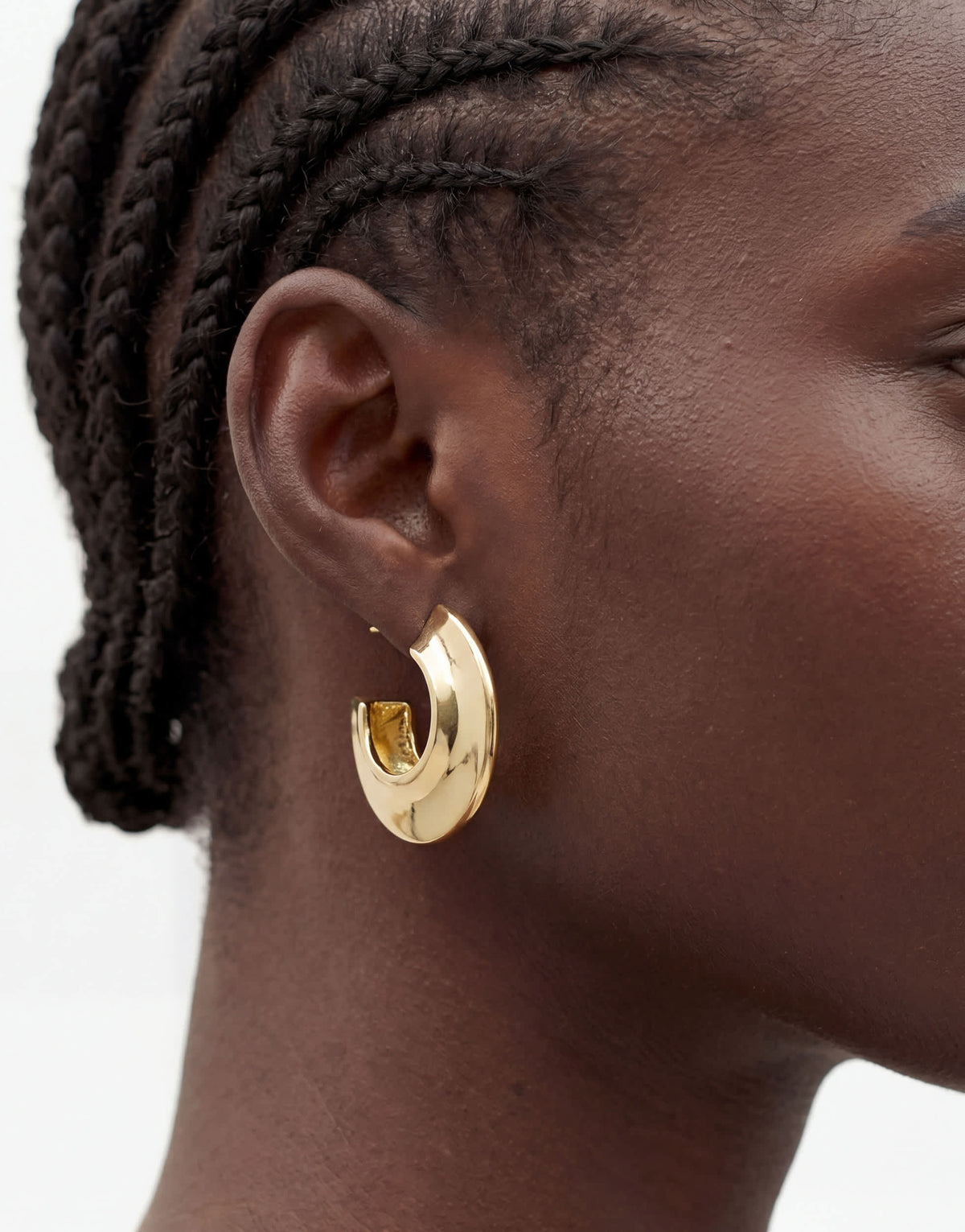 Topshop Cassie chunky hoop earrings in gold tone