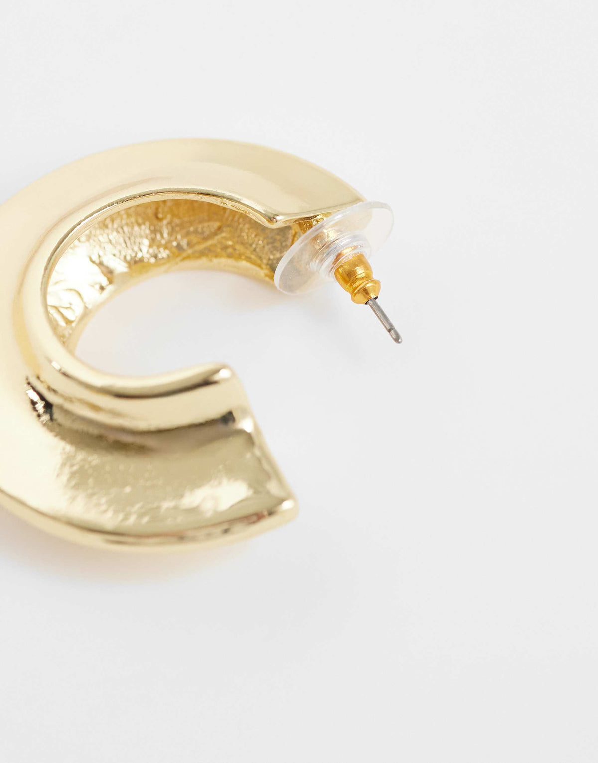 Topshop Cassie chunky hoop earrings in gold tone