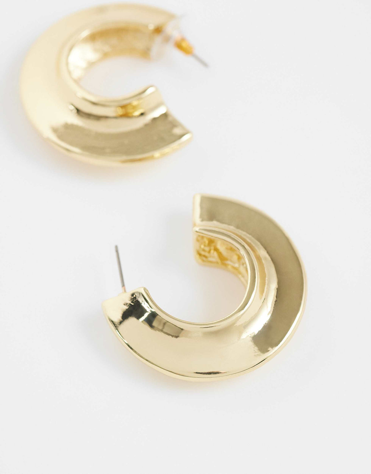 Topshop Cassie chunky hoop earrings in gold tone
