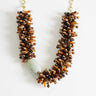 Collier Topshop Lillian orné de perles semi-précieuses marron et sauge