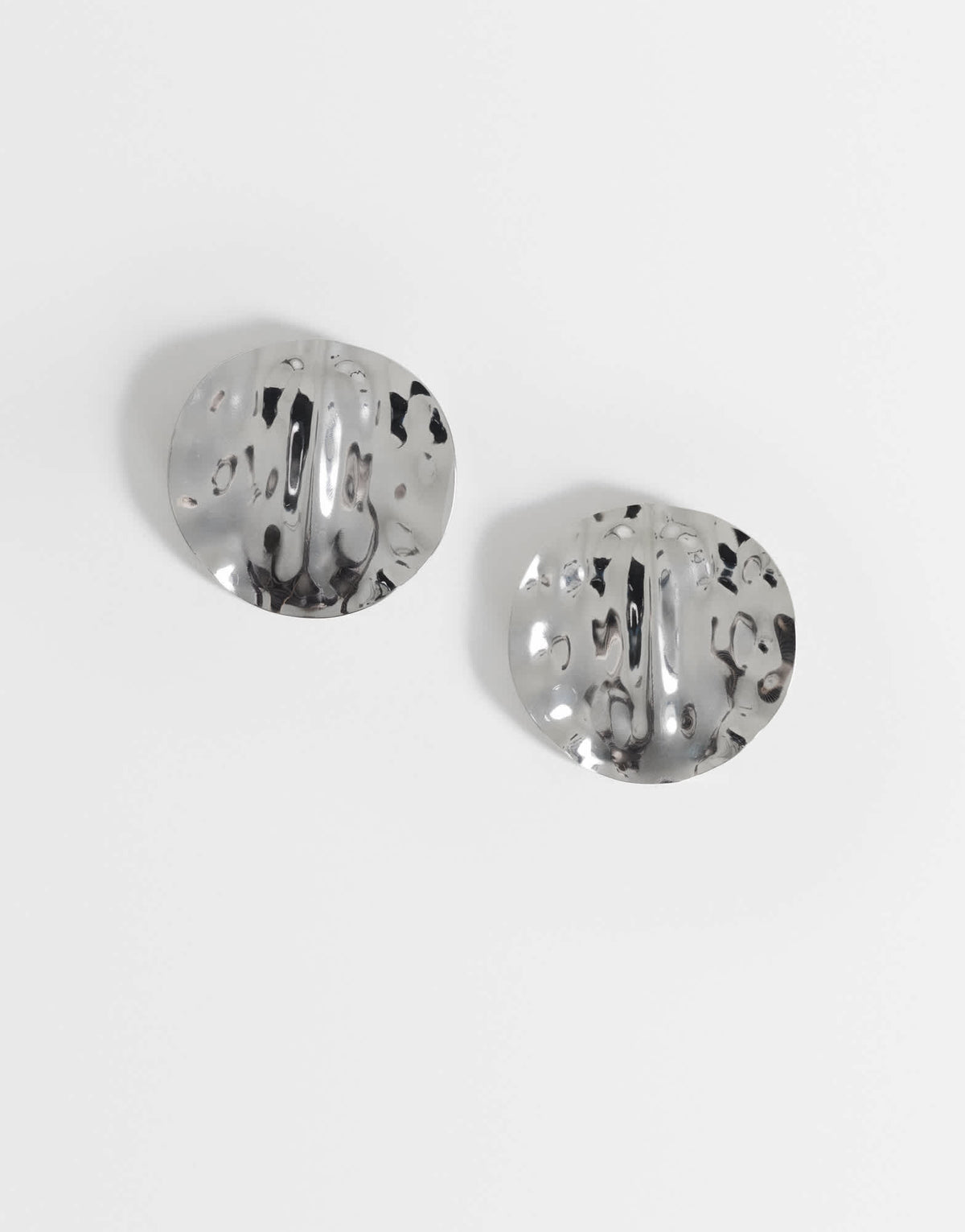 Topshop Chantal large statement disc earrings in silver tone