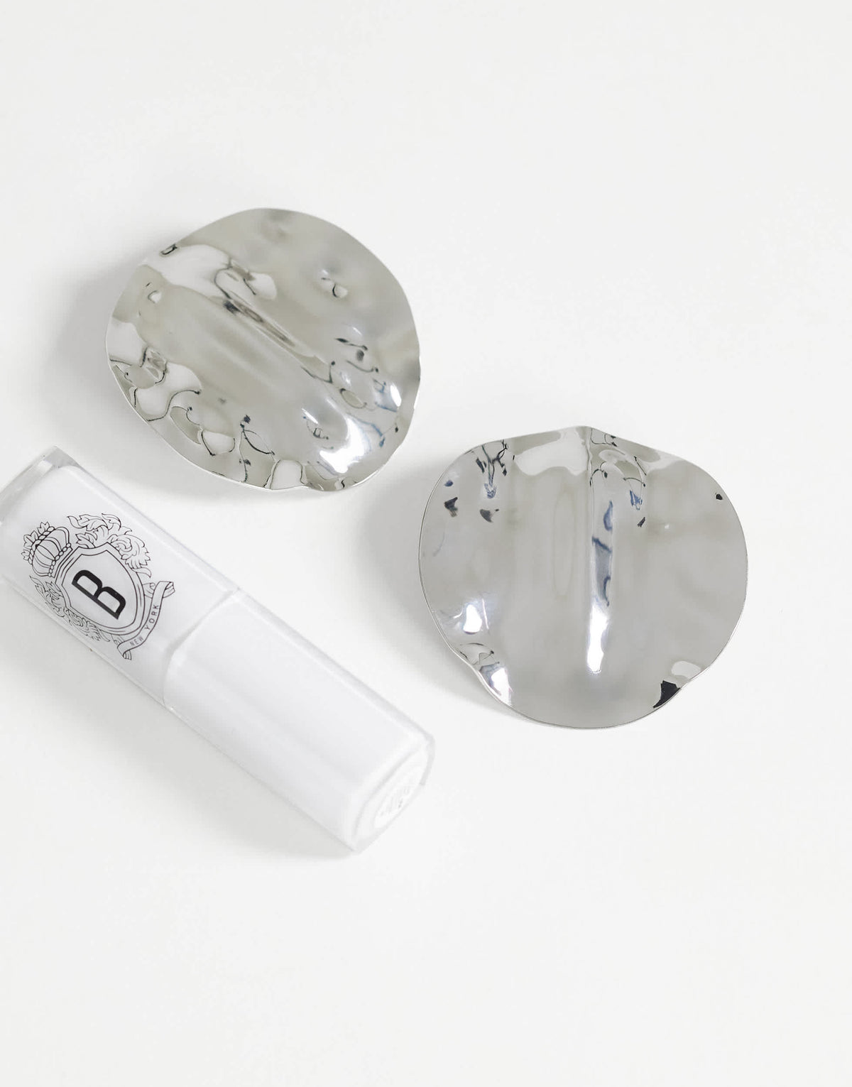 Topshop Chantal large statement disc earrings in silver tone