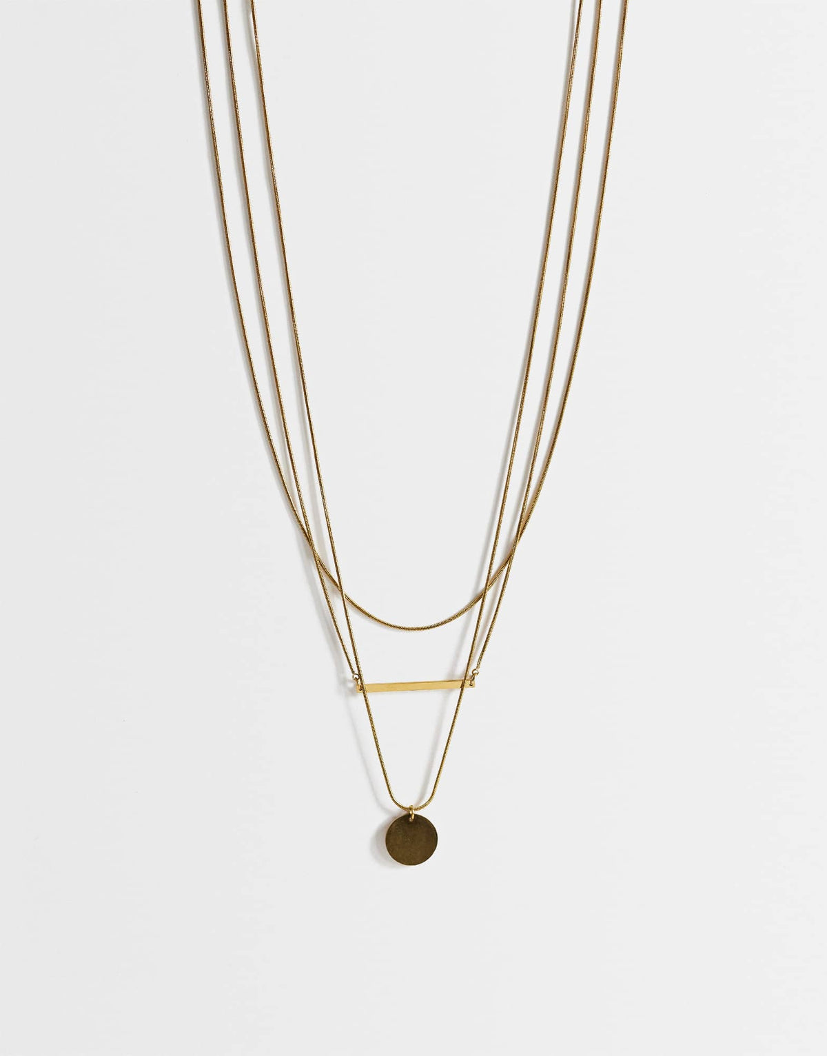 Topshop Lyra waterproof 3 pack necklaces in stainless gold
