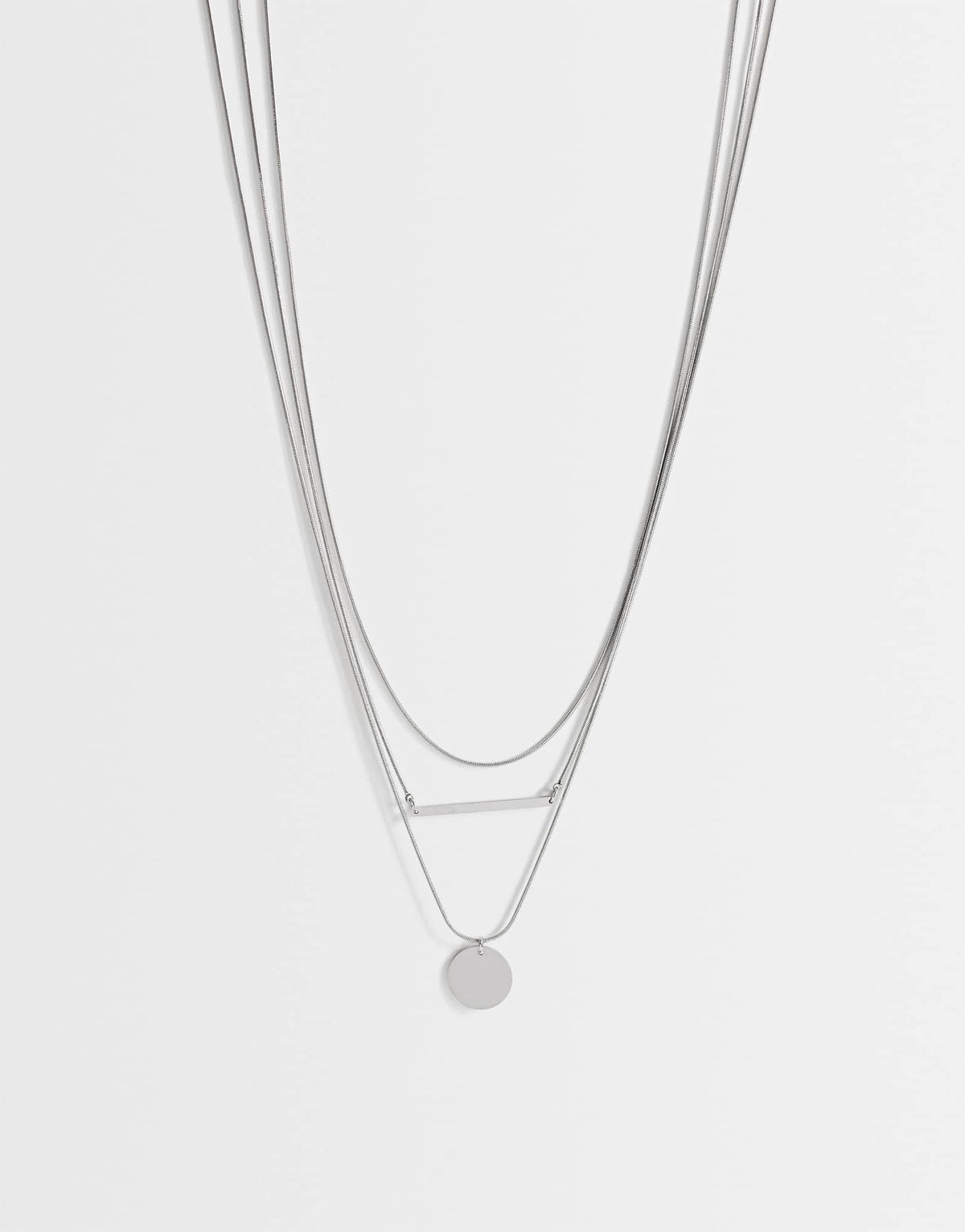 Topshop Lyra waterproof 3 pack necklaces in stainless silver