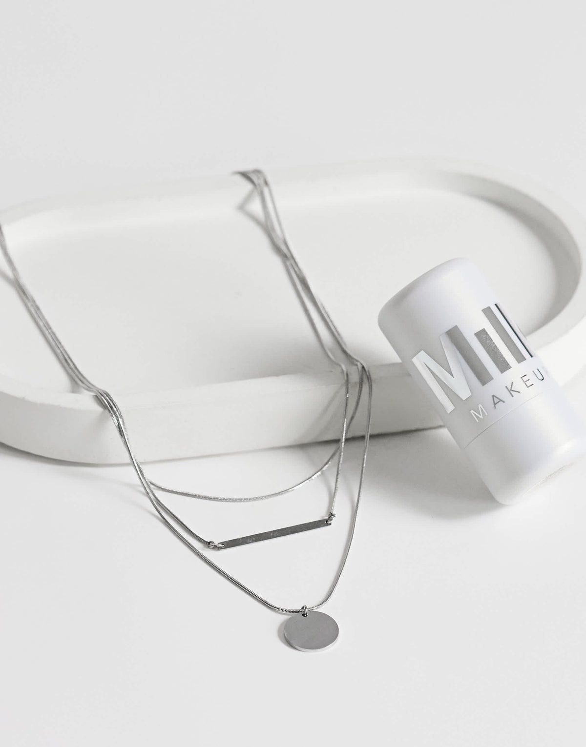 Topshop Lyra waterproof 3 pack necklaces in stainless silver