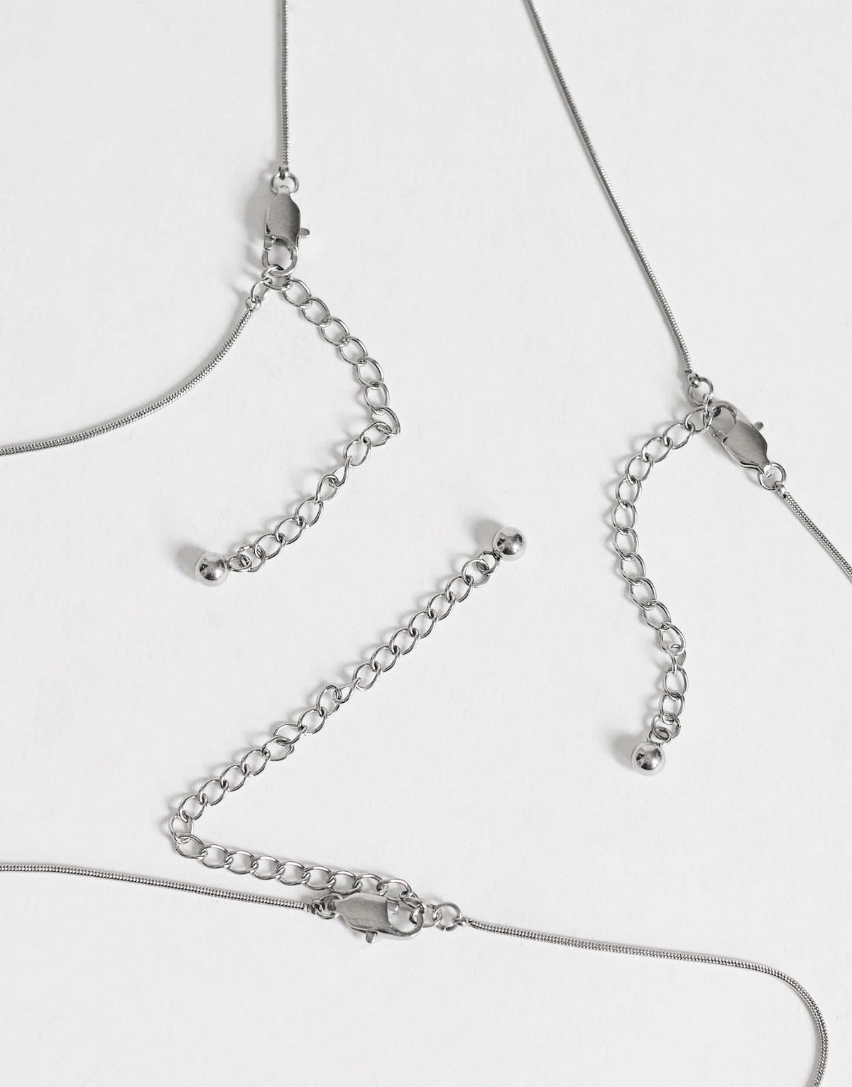 Topshop Lyra waterproof 3 pack necklaces in stainless silver