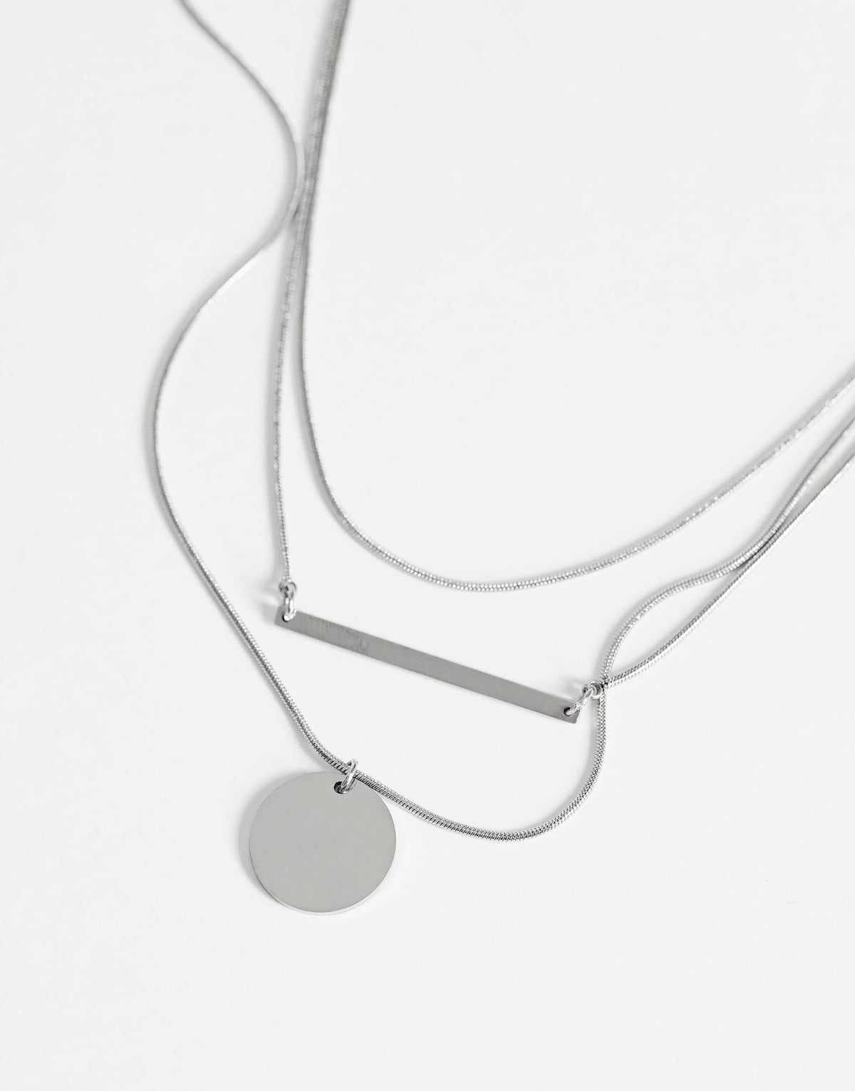 Topshop Lyra waterproof 3 pack necklaces in stainless silver