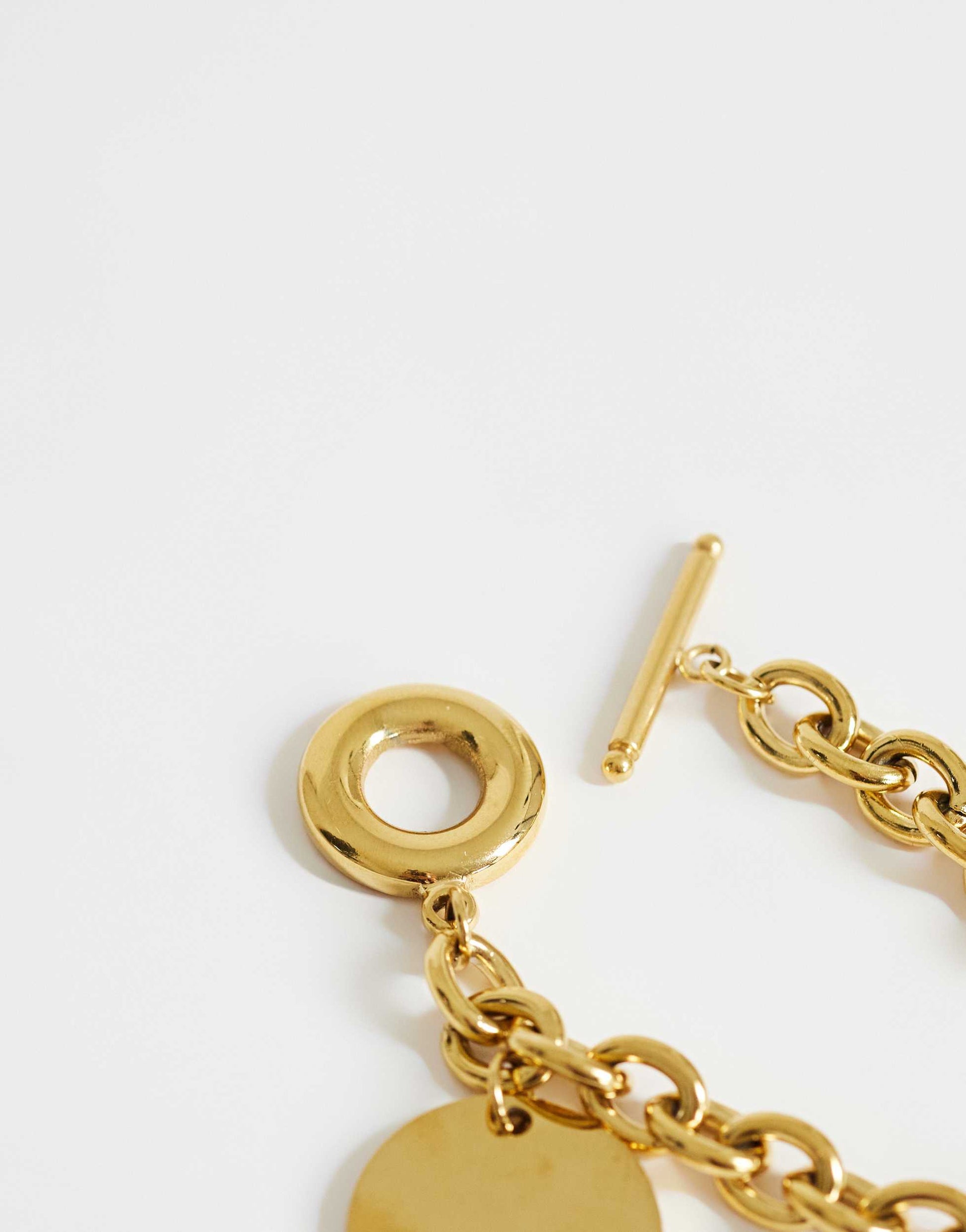 Topshop Felix waterproof charm bracelet in stainless gold