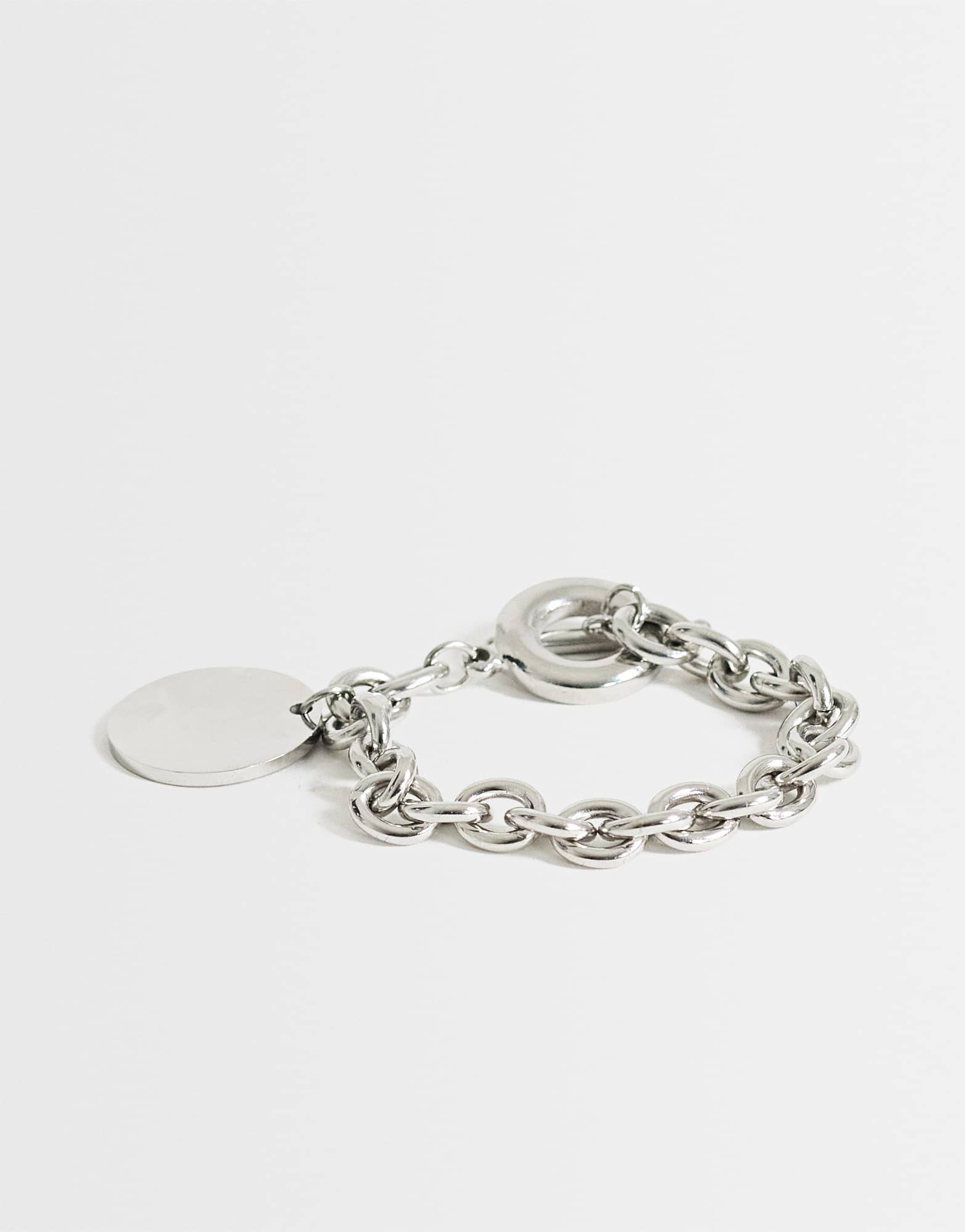Topshop Felix waterproof charm bracelet in stainless silver