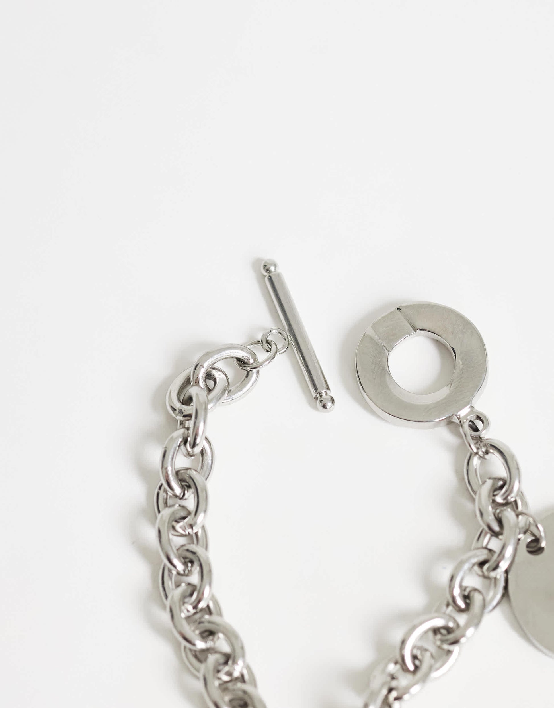 Topshop Felix waterproof charm bracelet in stainless silver