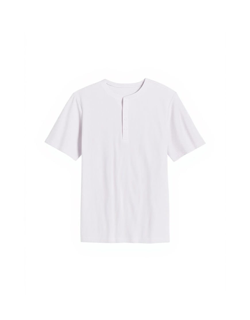 Topman slim fit rib henley t-shirt in white