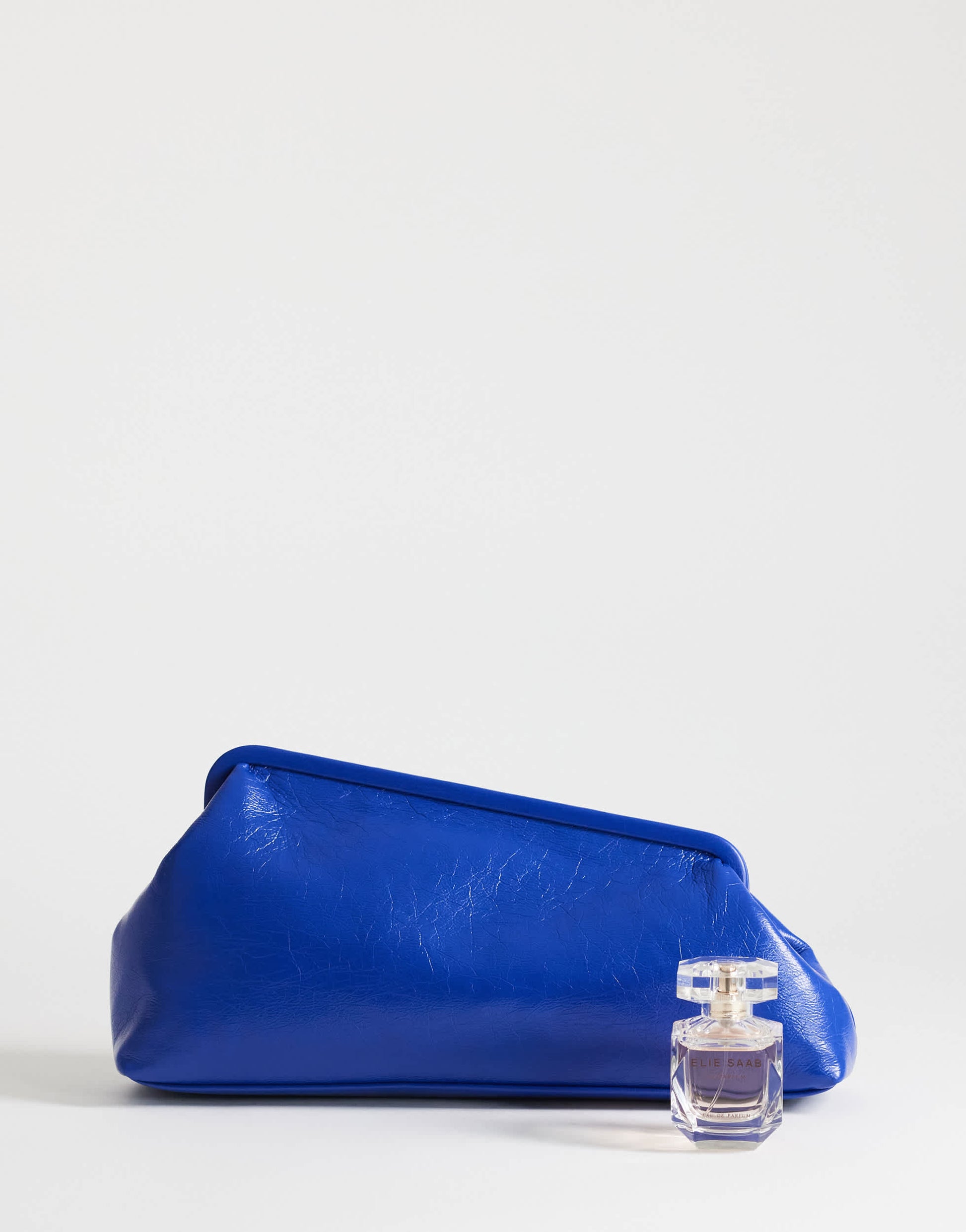 Topshop anna medium angular clutch bag in cobalt 
