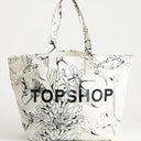 Topshop large printed canvas tote bag in floral