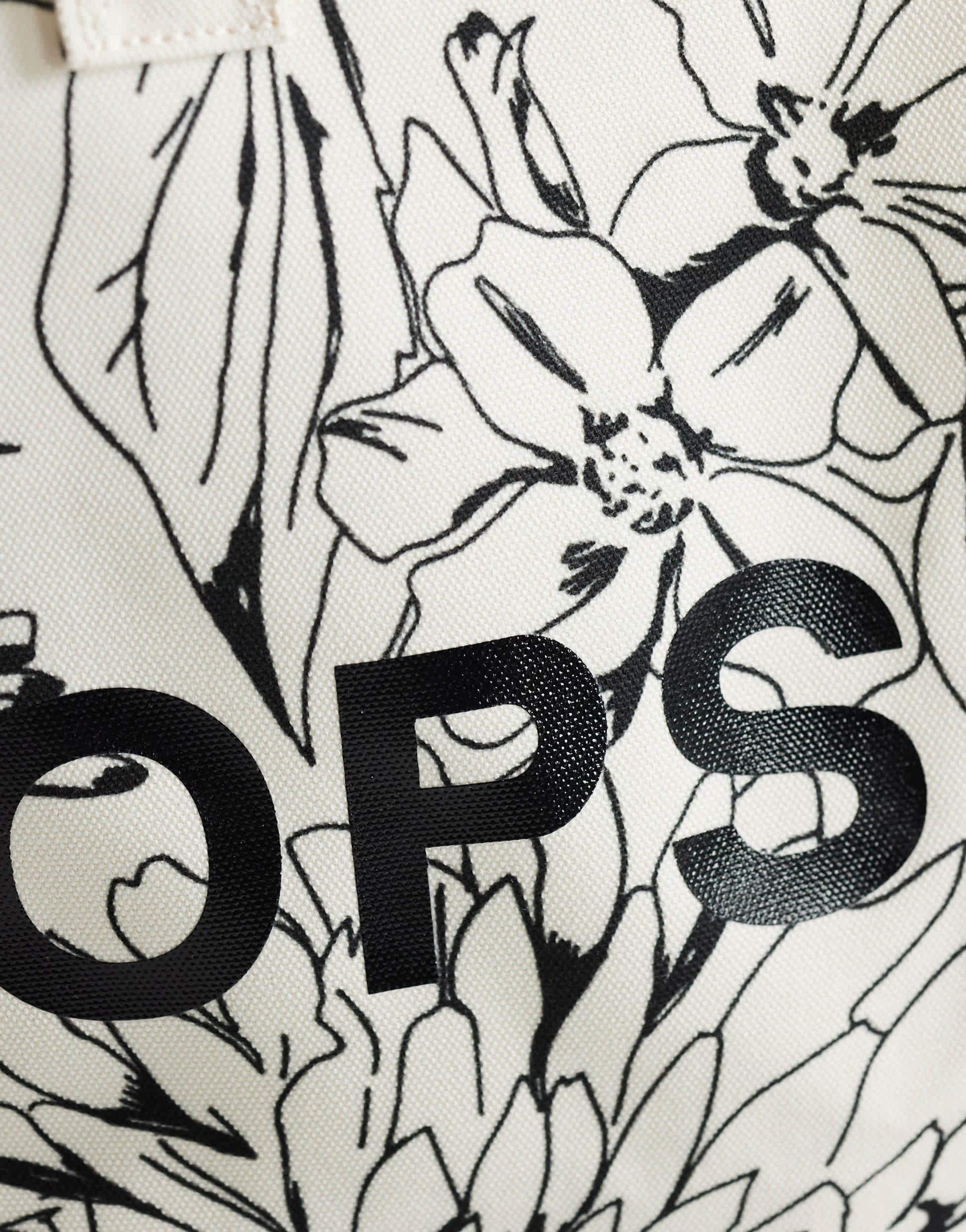 Topshop large printed canvas tote bag in floral