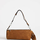 Topshop Jemma small real leather tassel shoulder bag in tan