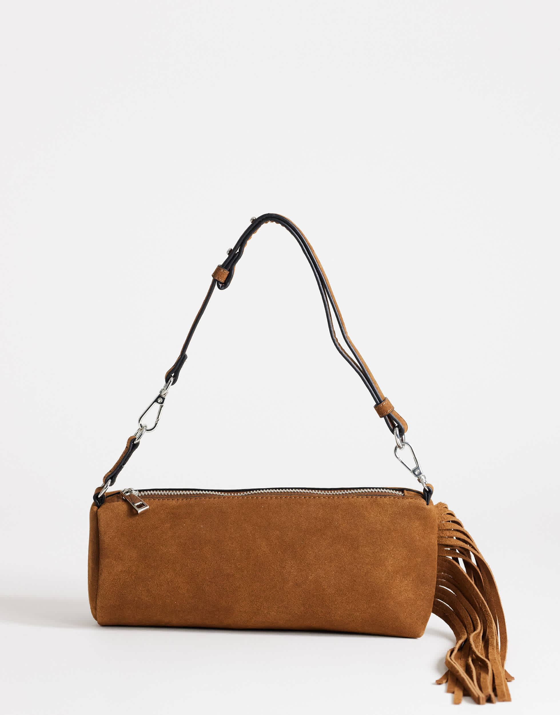 Topshop Jemma small real leather tassel shoulder bag in tan