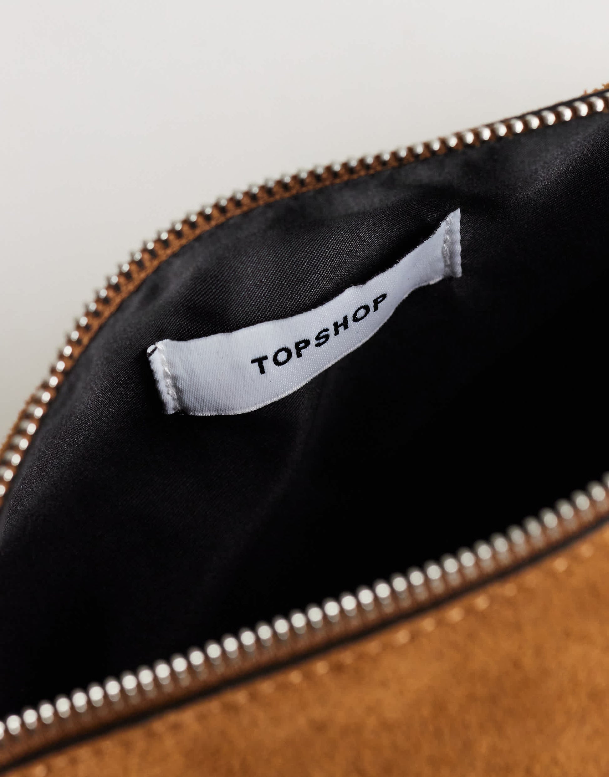 Topshop Jemma small real leather tassel shoulder bag in tan