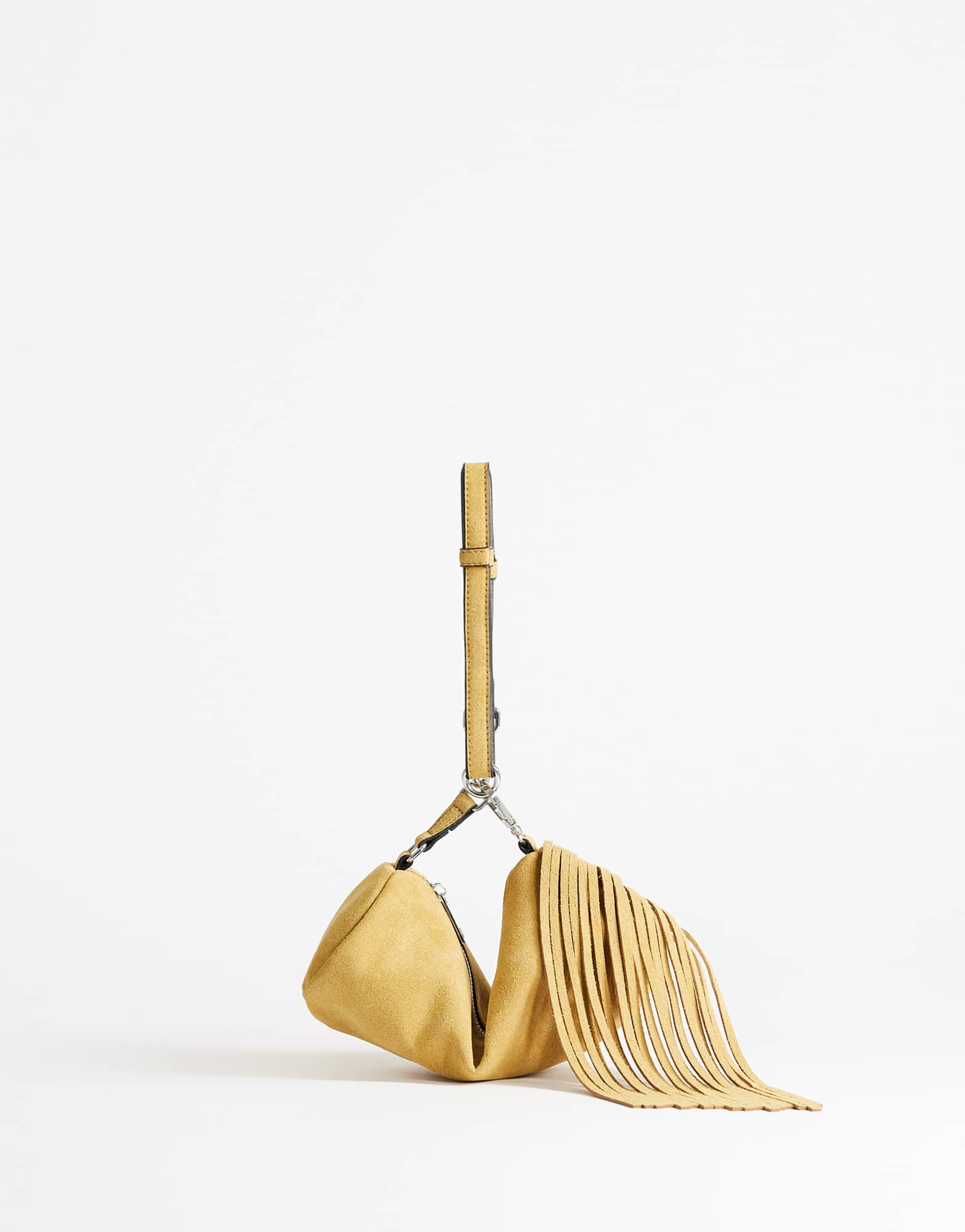 Topshop Jemma small real leather tassel shoulder bag in buttermilk