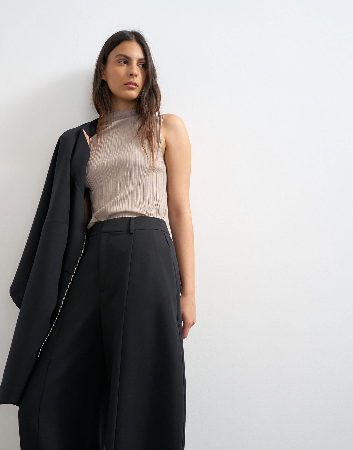 Topshop co ord barrel leg trouser in black 