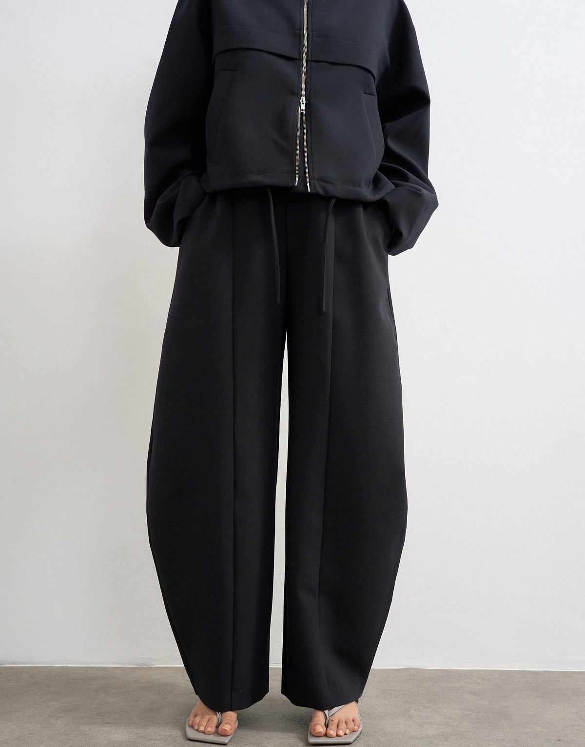 Topshop co ord barrel leg trouser in black 