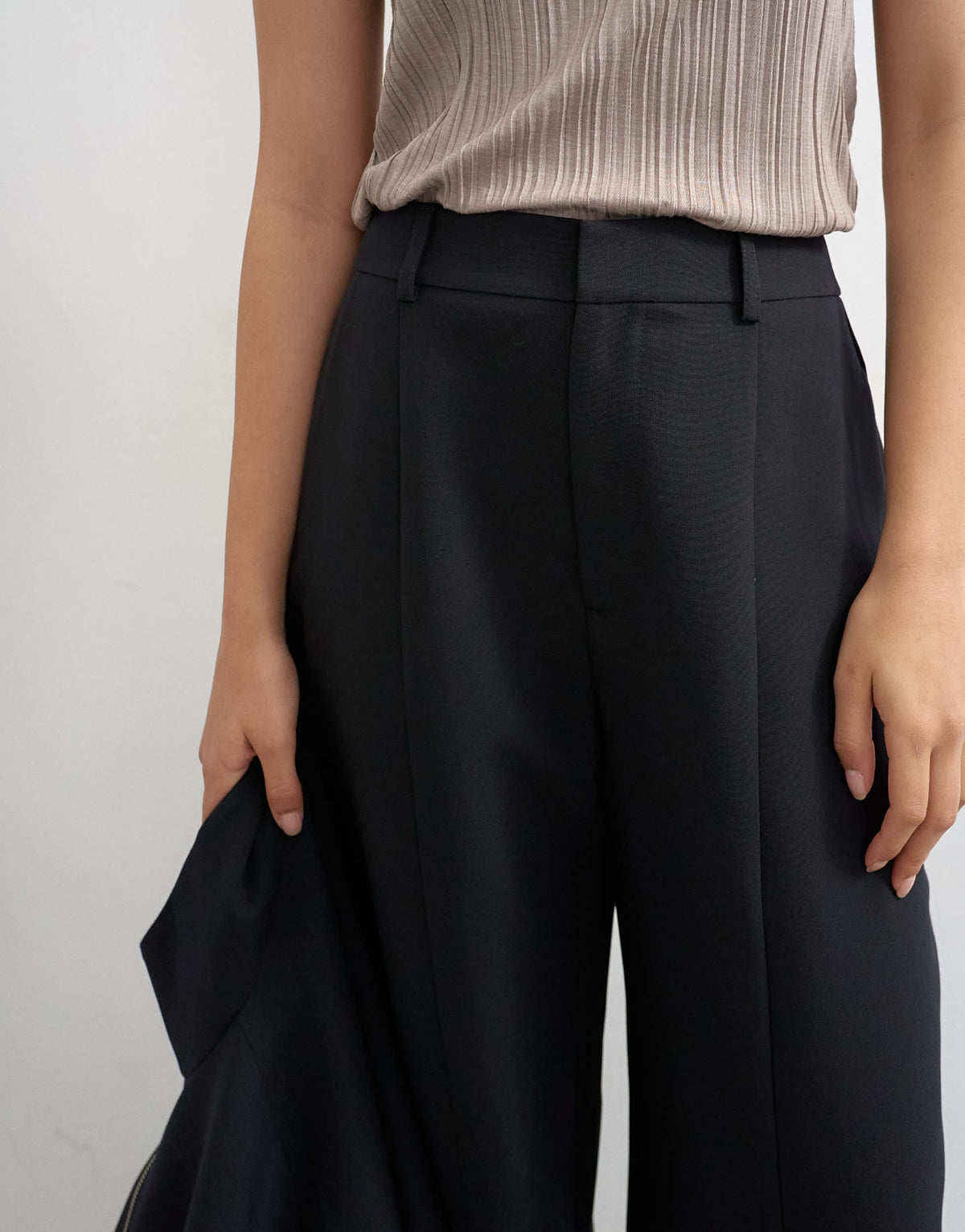 Topshop co ord barrel leg trouser in black 