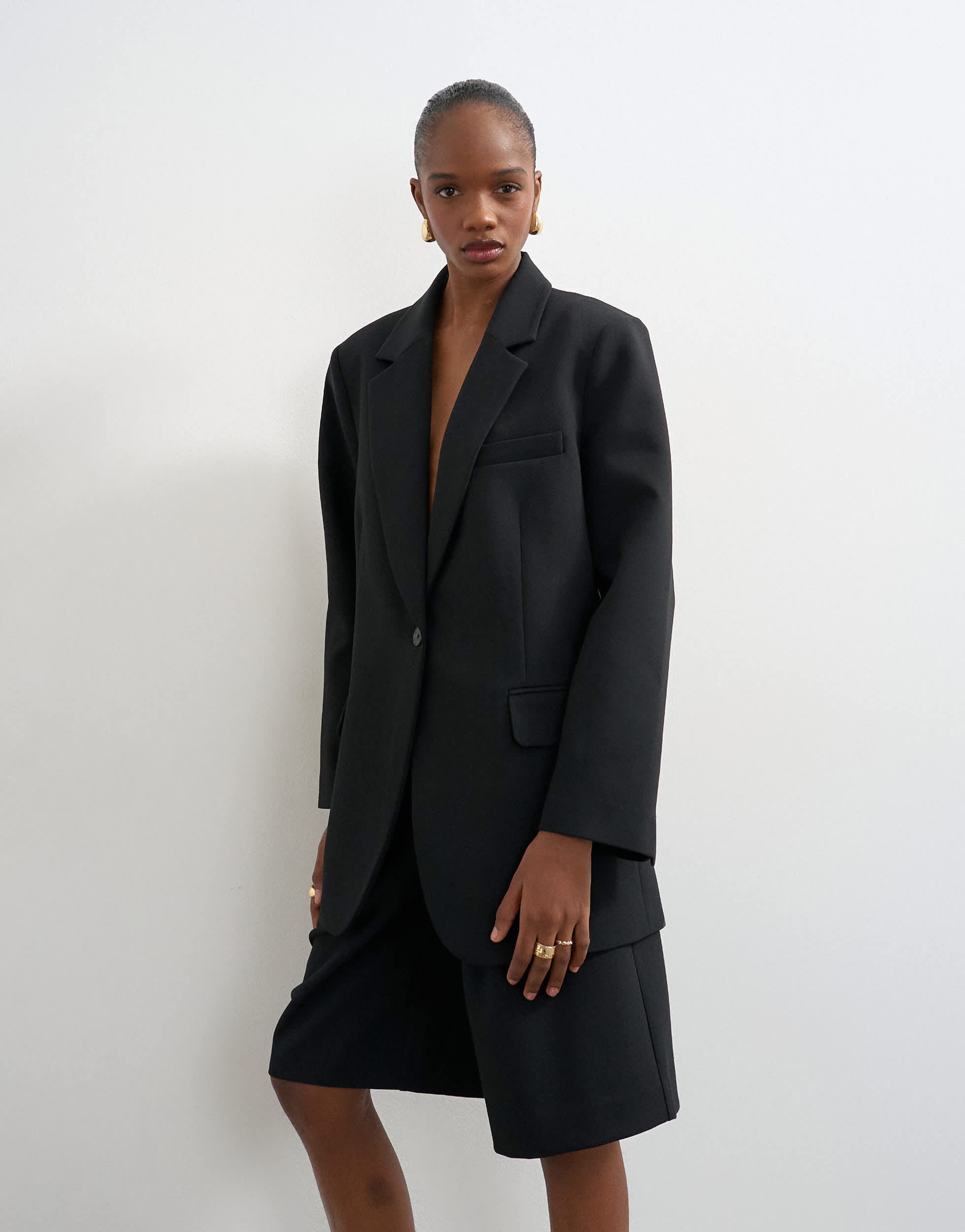 Topshop co ord 2 button relaxed fit blazer in black