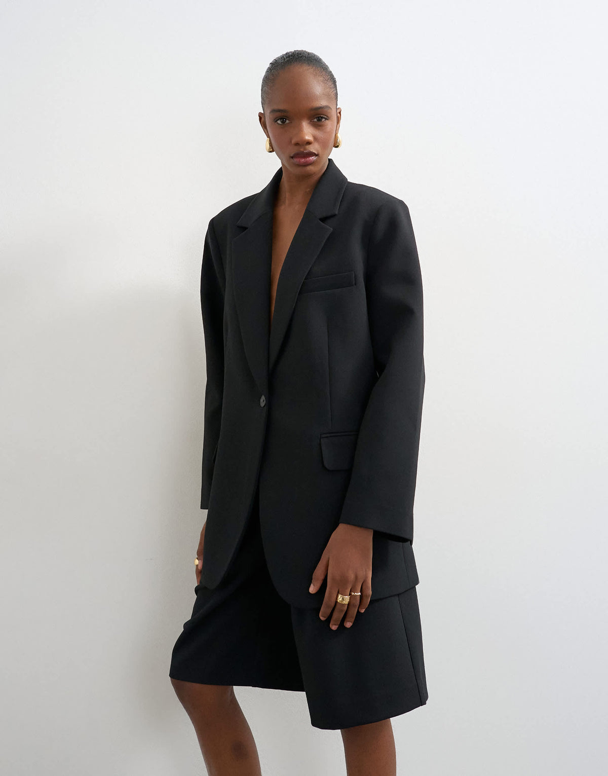 Topshop co ord 2 button relaxed fit blazer in black