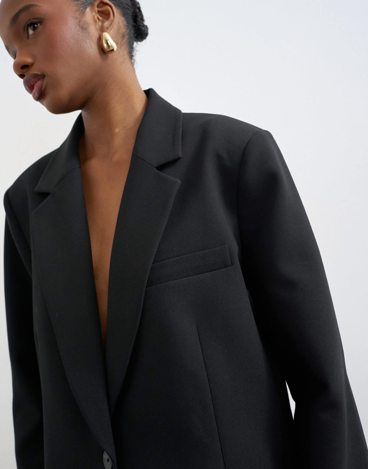Topshop co ord 2 button relaxed fit blazer in black