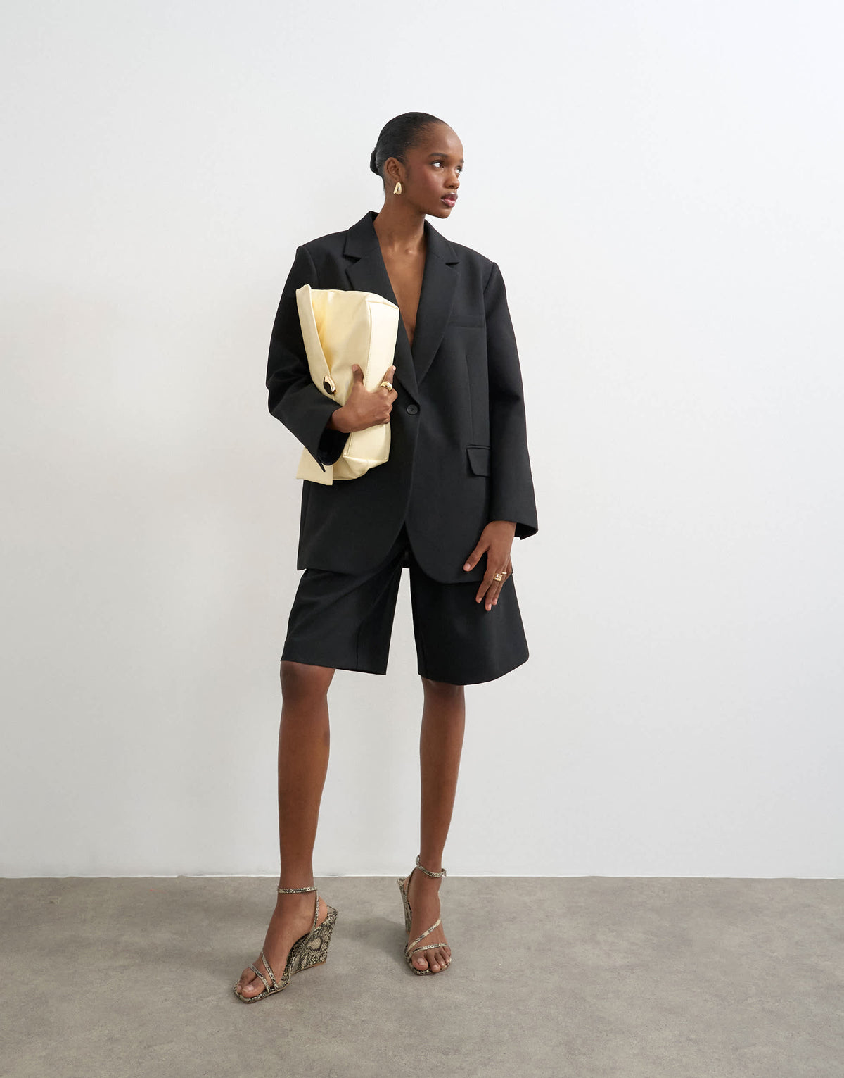Topshop co ord 2 button relaxed fit blazer in black