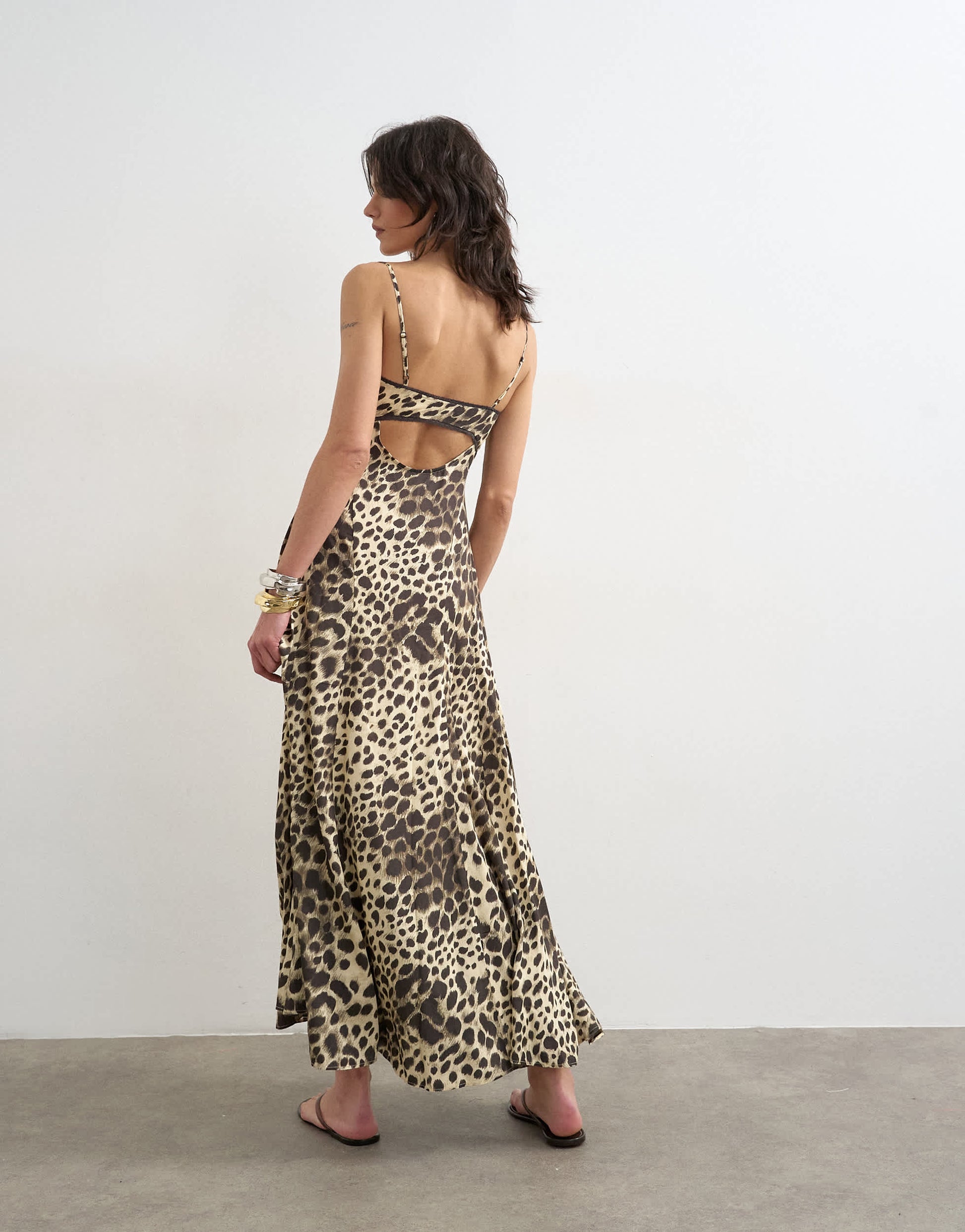 Topshop lace bust maxi dress in leopard print