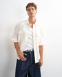 Topman relaxed fit poplin utility shirt in ecru