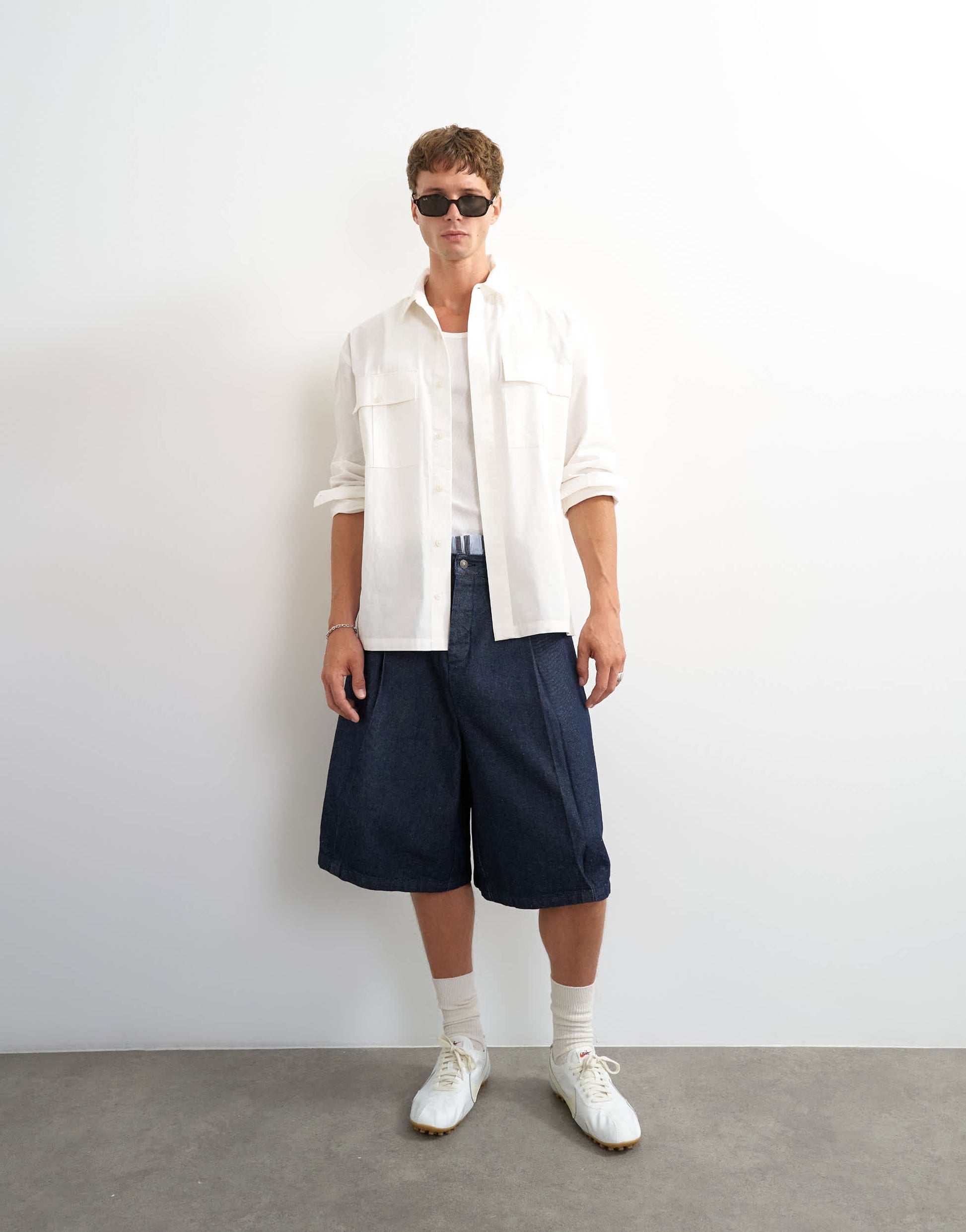 Topman relaxed fit poplin utility shirt in ecru